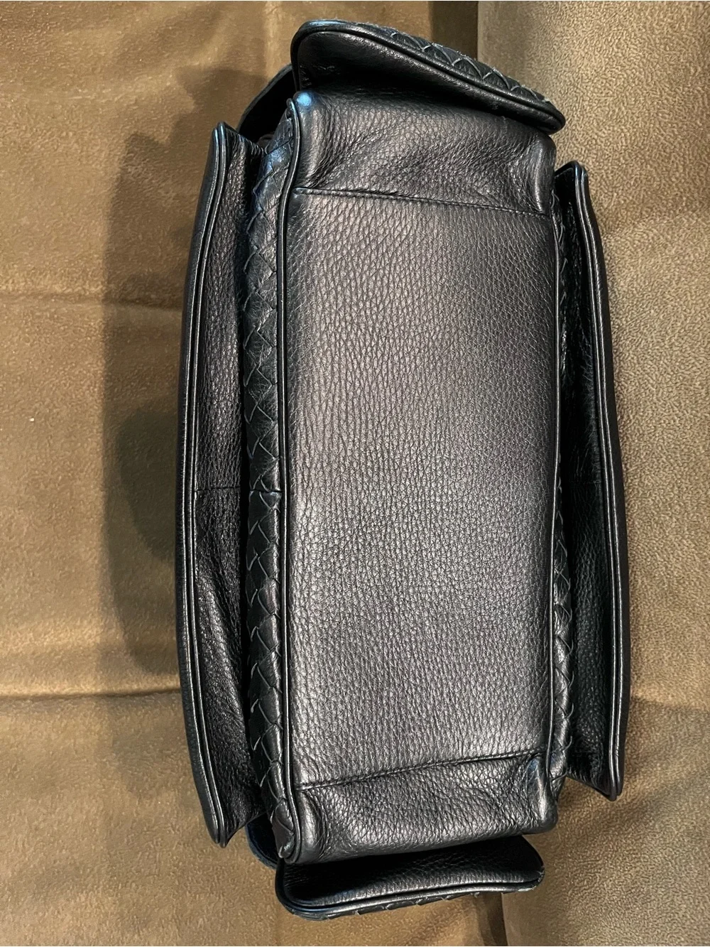 BOTTEGA VENETA CERVO COCKER HOBO BLACK LEATHER BAG WITH DUST BAG